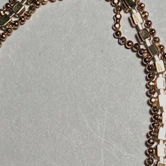 Gold Tone Diamond Accent Gold Beaded Sided Tennis Bracelet - Picture 10 of 11